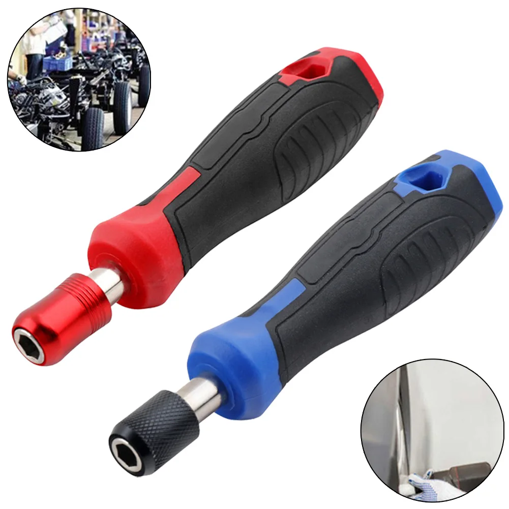 Screwdriver Bit Holder Handle With 6.35mm Hex Self-Locking Adapter And 1/4 Inch Drive Support For Routine Tool Applications
