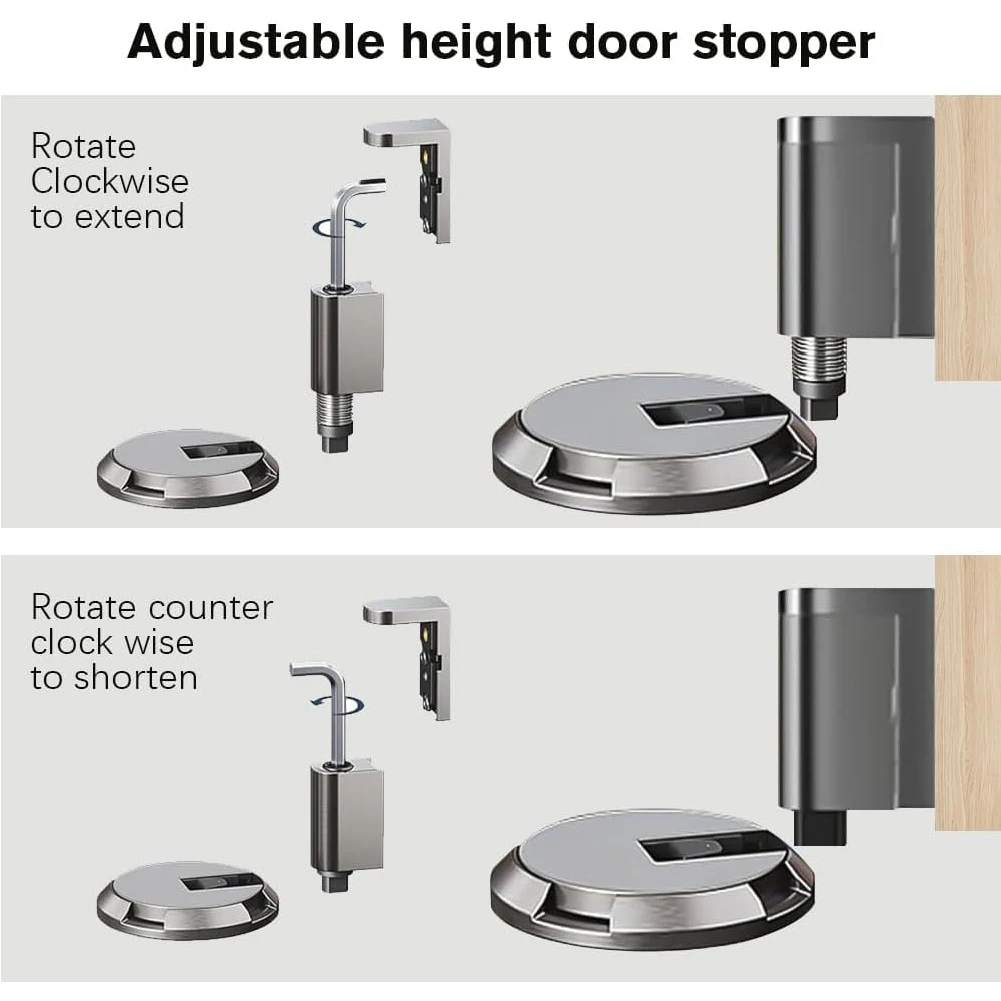 Heavy Duty No Drill Door Stopper Magnetic Door Stopper Windproof Punch-Free Mechanical Silent Floor Door Stop for Bottom of Door
