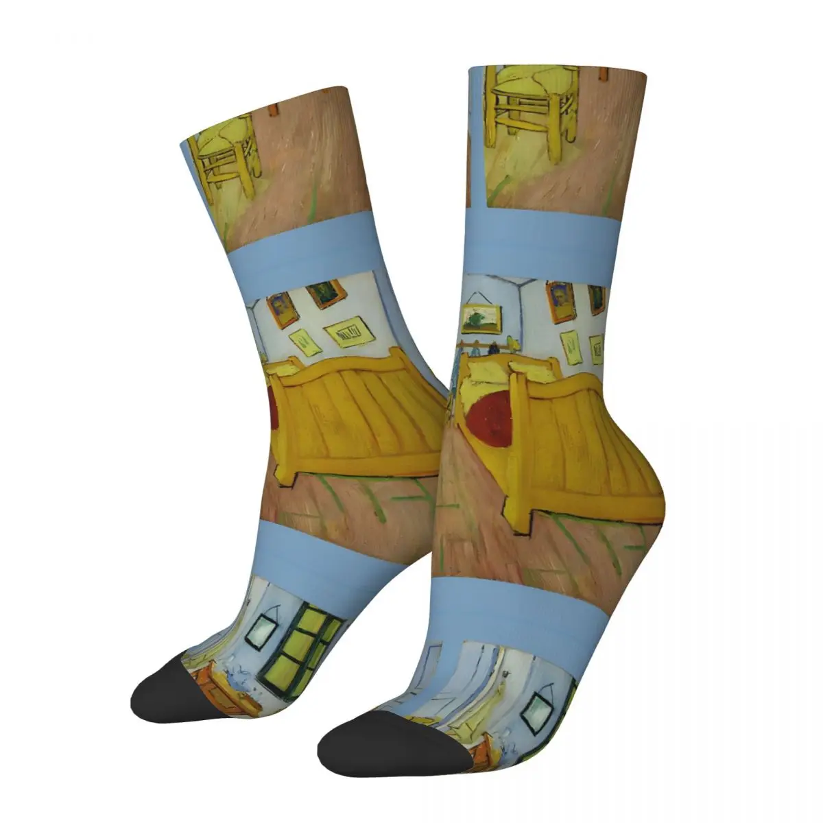 Calcetines Van Gogh para dormitorio en Arles, medias coreanas, calcetines antideslizantes de invierno para hombre, calcetines deportivos cómodos estampados para correr