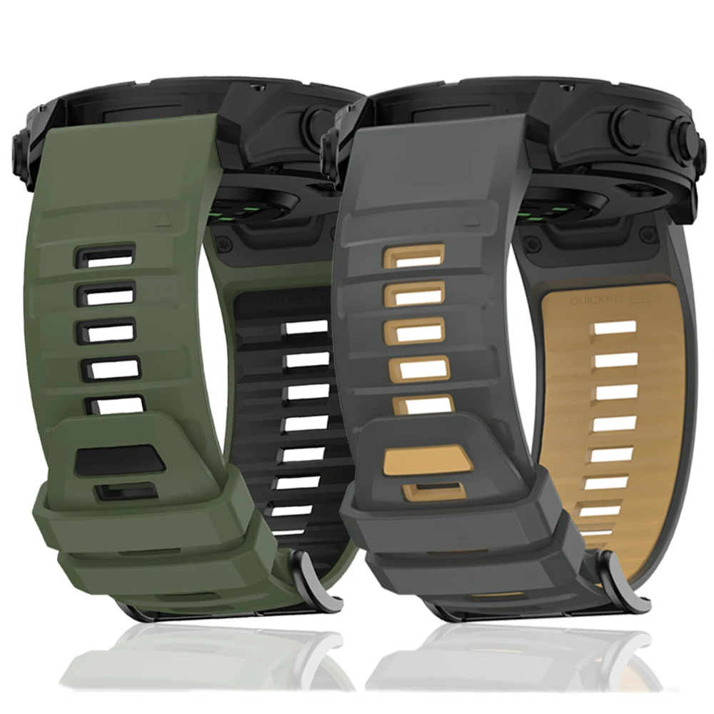 QuickFit 26mm 22mm Fenix8 Original-Armband für Garmin Fenix E 8 Pro 7 7X 6 6X 5 5X/Enduro 3 Zweifarbiges Silikon-Sportarmband