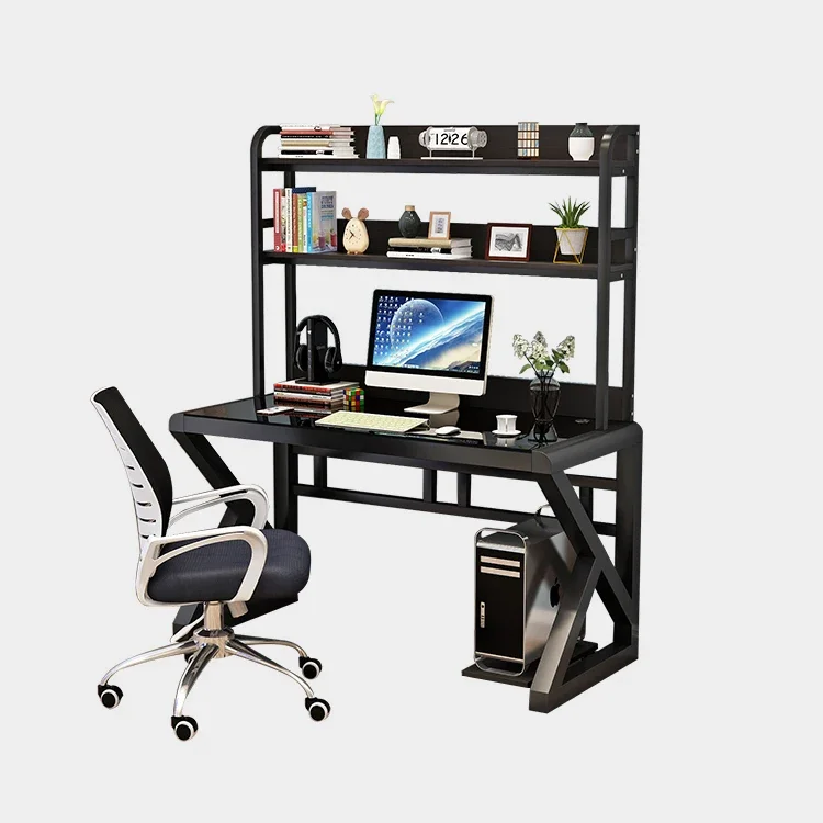 simple gaming study table computer desks with shelf