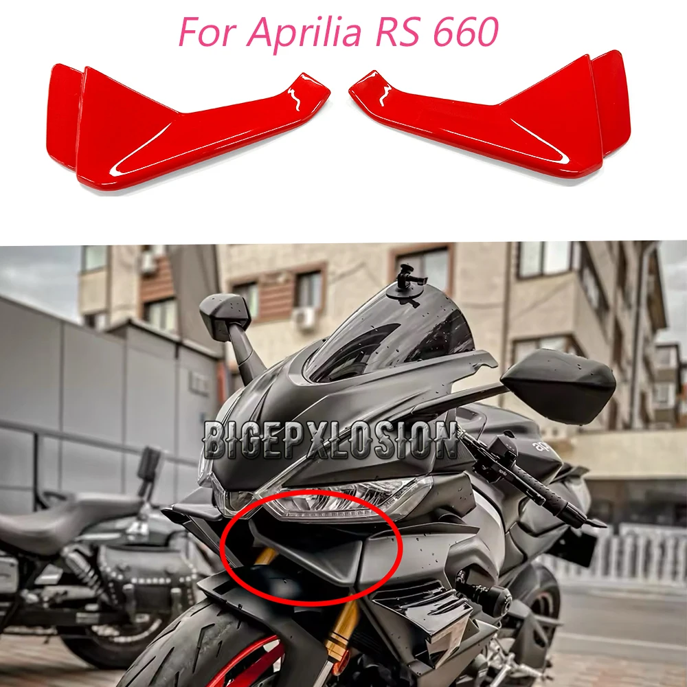 

For Aprilia RS 660 2020 2021 2022 2023 2024 Motorcycle Front Lip Wind Wing Cover Cone Aerodynamics Fairing Winglets