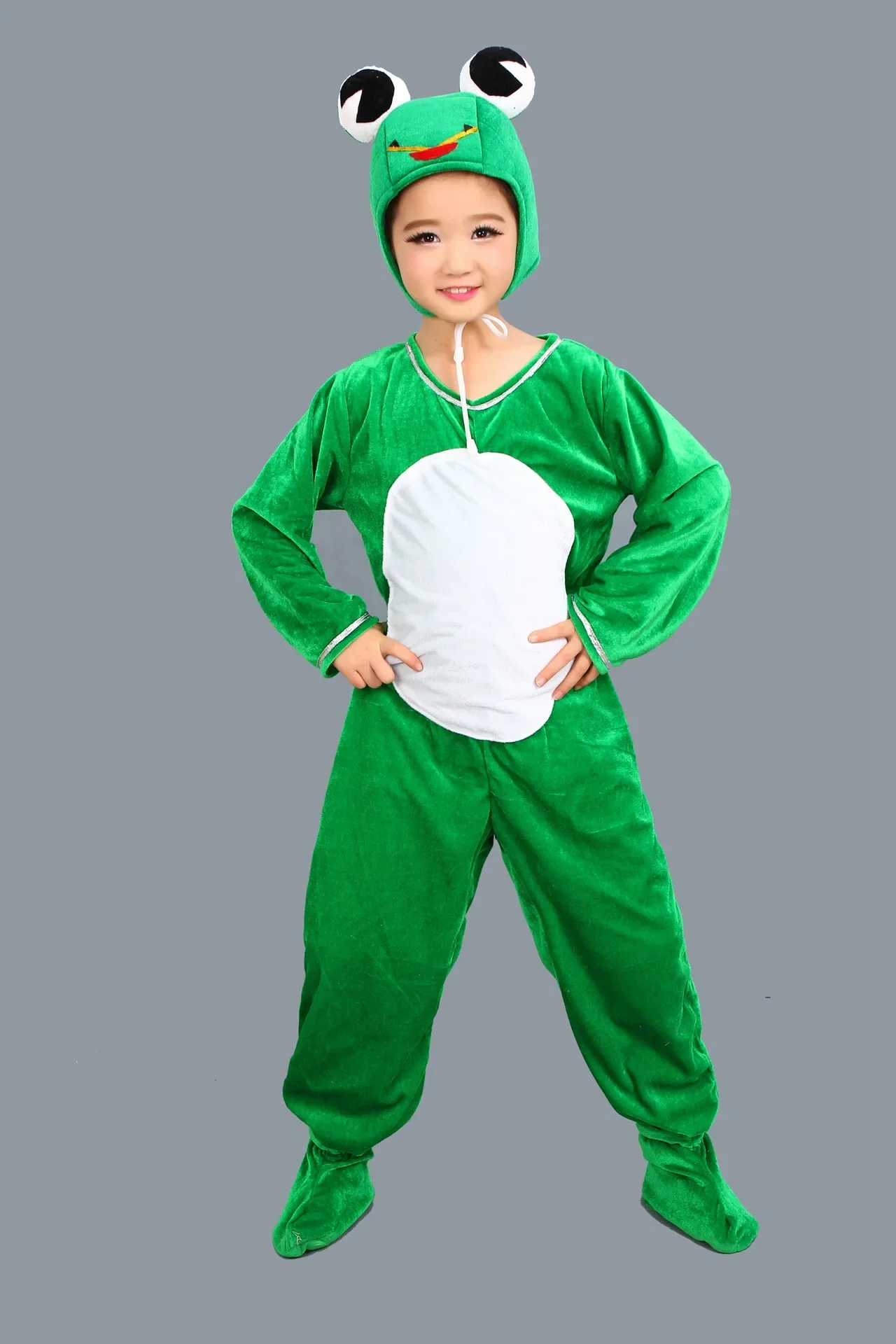 Children Kids Cartoon Animal Costumes  Clothing Green Frog Gift Choir Students Performance Animals Jumpsuit  Cosplay Halloween