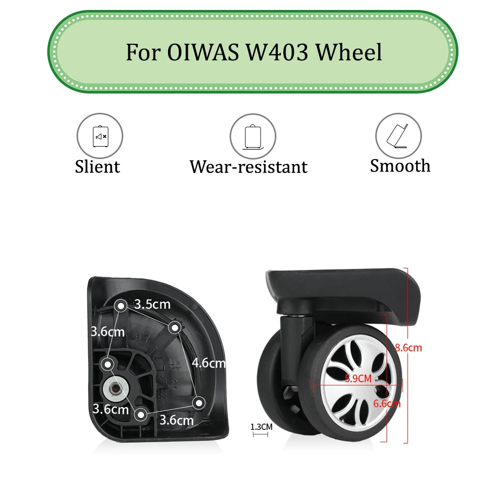 Untuk oiadalah W403 roda Universal pengganti koper tidak berisik halus peredam kejut tahan lama aksesoris roda kastor