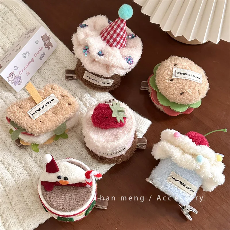 Women's Cute Clips Afternoon Tea Series Super Cute Cake Hairpin Birthday Photo Headdress Sweet Style Girls Gift Kids Hair Clips