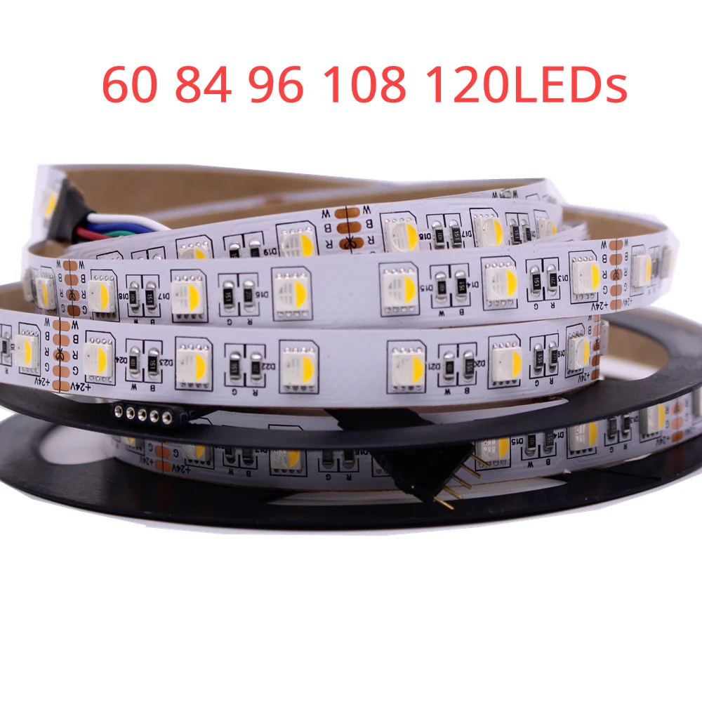 

4in1 RGBW RGBWW LED Strip Tape light 5050 DC24V 12V Flexible LED Light RGBWhiteRGB Warm White Strip light 60 84 96 108 120LEDs