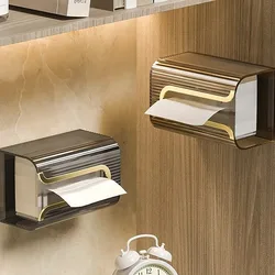 1PC Luxury Tissue Box Wall-Mounted Acrylic Transparent Tissue Box Table Napkin Holder Bathroom Paper Box Tissue Paper Dispenser