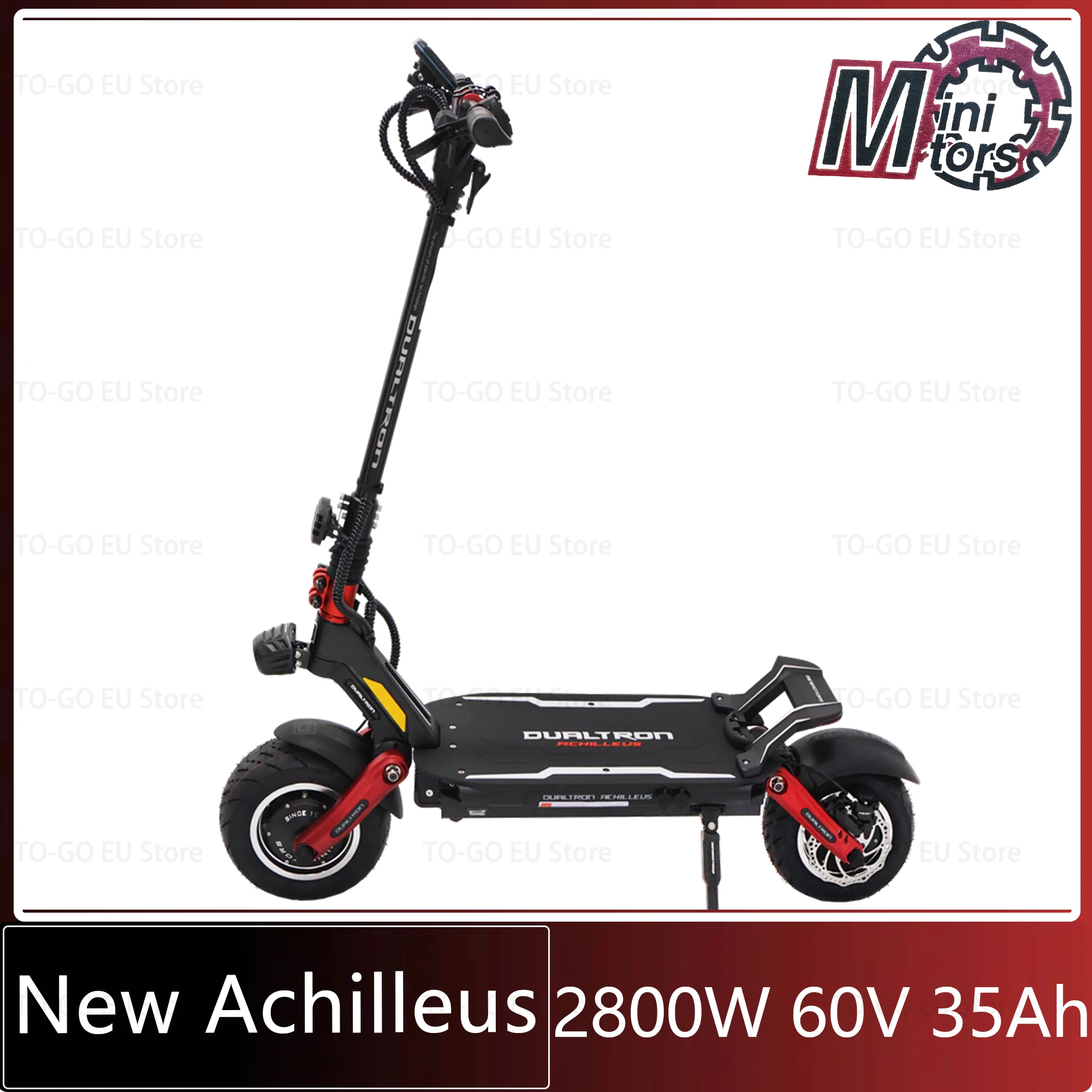 DT New Achilleus 60V 35Ah Battery Minimotors EY4 LCD Bluetooth Display 1400W*2 Dual Motor 11inch Vacuum Tire Electric Scooter