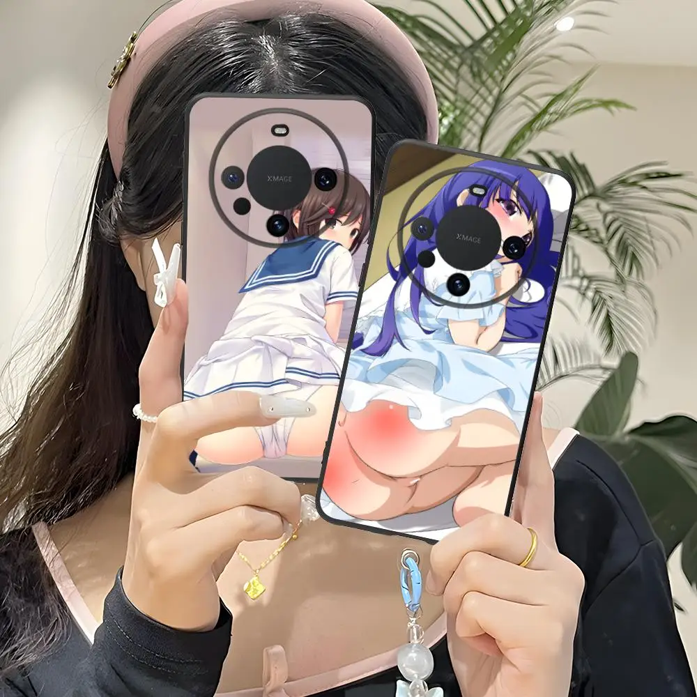 حافظة لهاتف هواوي ميت 60 50 40 30 20 10 Pro Plus Lite E 5G غطاء حماية مطبوع ملون جميل لطيف هنتاي Waifu Girl #3