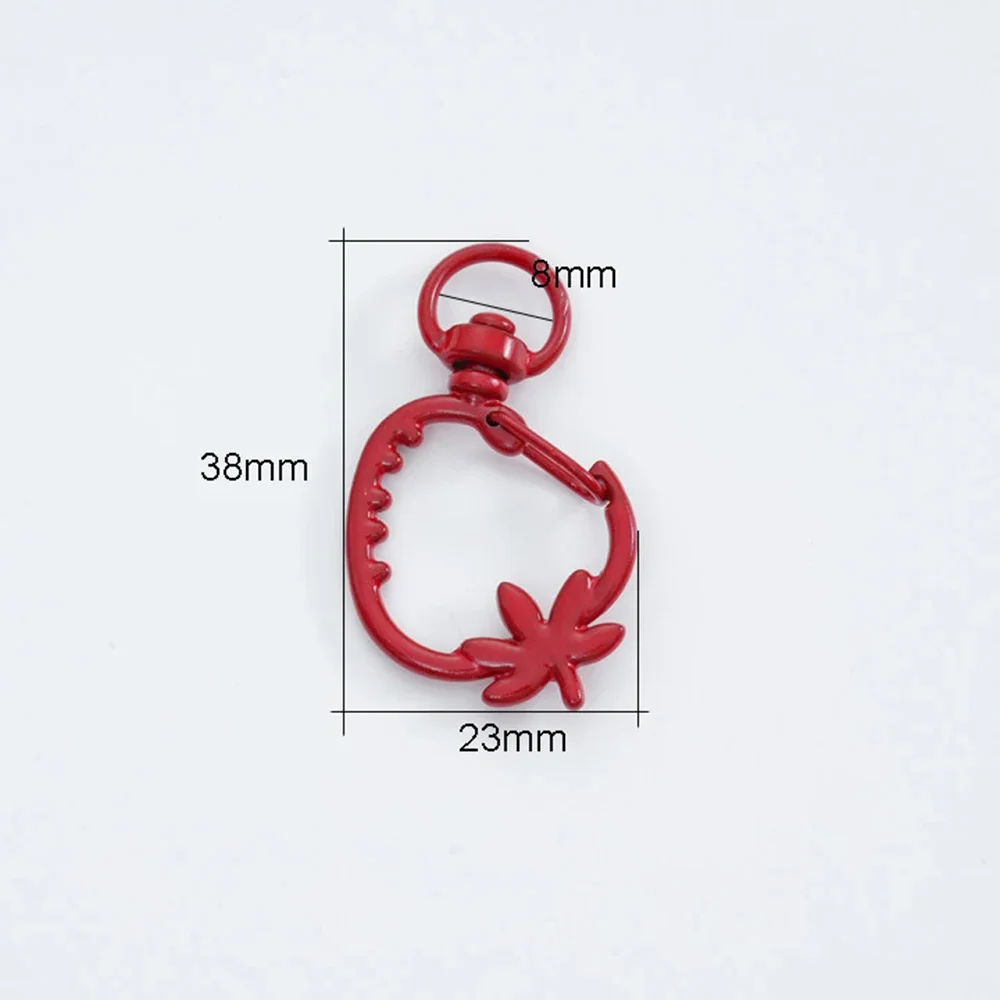 Strawberry Lobster Clasps Openable Snap Buckles Clasps Hooks Keychain For DIY Jewelry Making Key Ring Findings Supplies