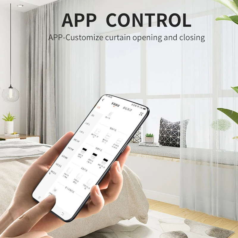 Tuya Smart Wifi Curtain Motor 2.0Nm Engine with Electric Curtain Rail Track Rail Cornice Support Yandex Alice Remote Control