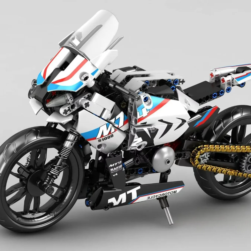 حار التقنية البسيطة اللبنات دراجة نارية نموذج مدينة الهدايا الميكانيكية سباق السيارات الرياضة سرعة سوبر الطوب لغز لعب الكبار #1