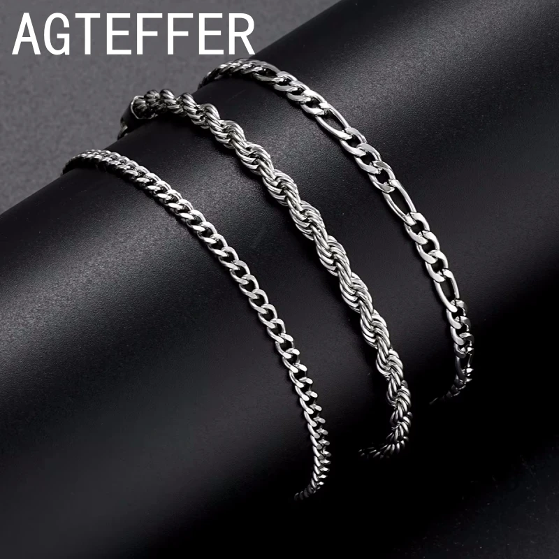 New 925 sterling silver 8 Inches Punk Chain Bracelet for Men Women Hip Hop Bracelet Party Fashion Jewelry Gifts wholesale