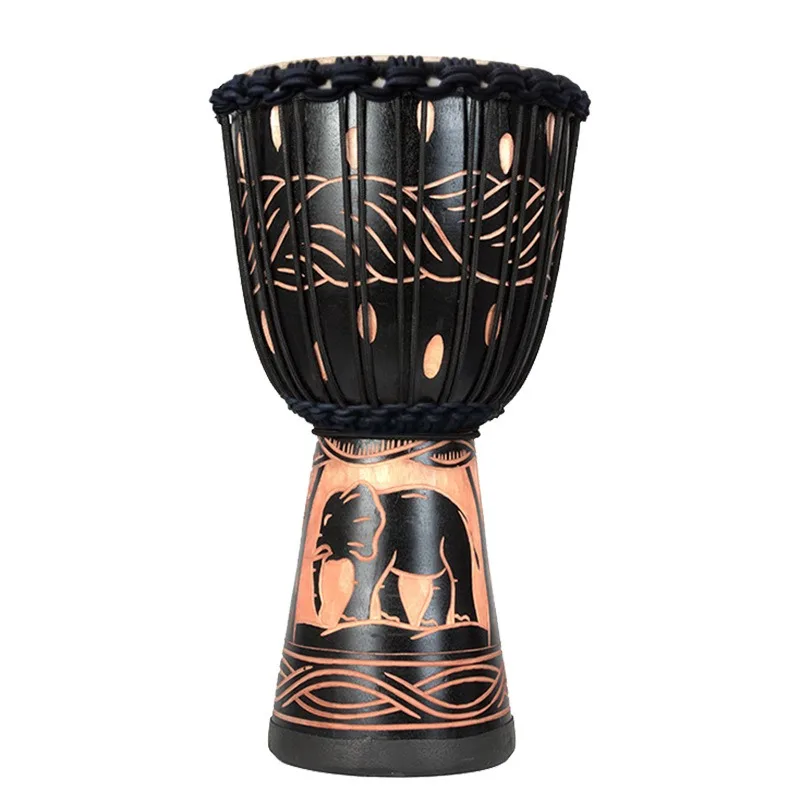 

Hooqu 8/10/12 Inch Sheepskin African Drum Beginner Lijiang Hand Drum Yunnan Wooden Drum Professional Percussion Instrument