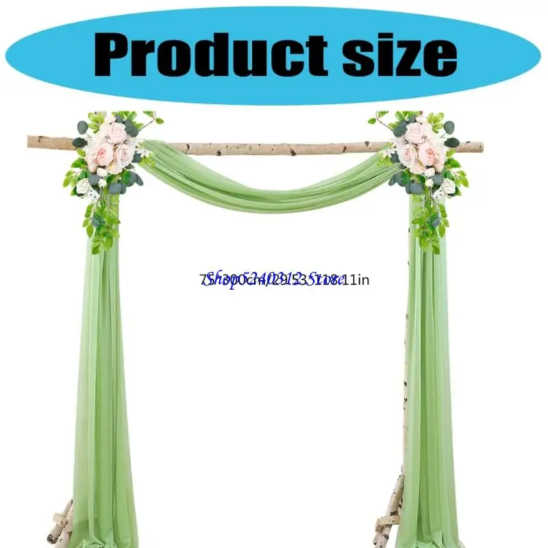 634C Reusable Tulle Wedding Arch Backdrop Multipurpose Arch Curtain for Formal Event