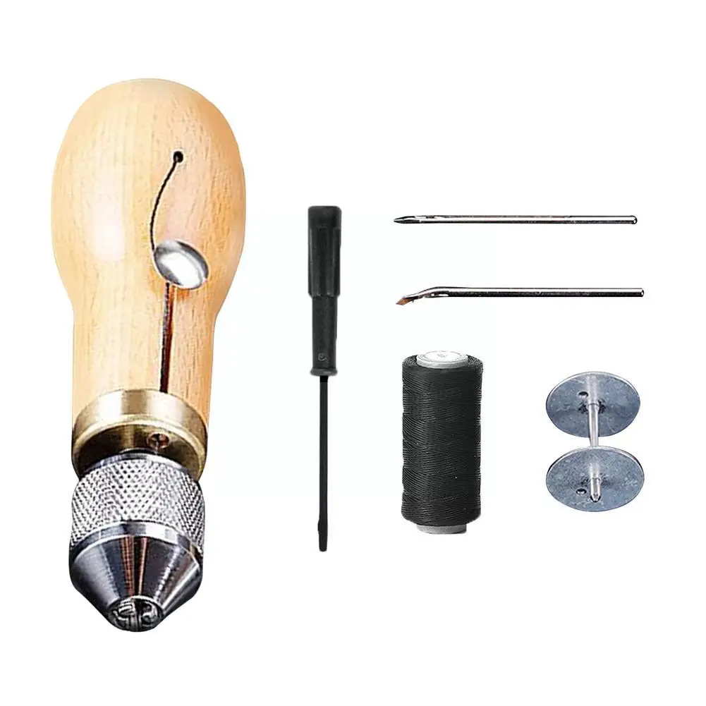 DIY Leather Sewing Awl Thread Kit Manual Sewing Machine Canvas Tool Repair Shoemaker Stitching Stitcher Craft Speedy Leathe C3Q1