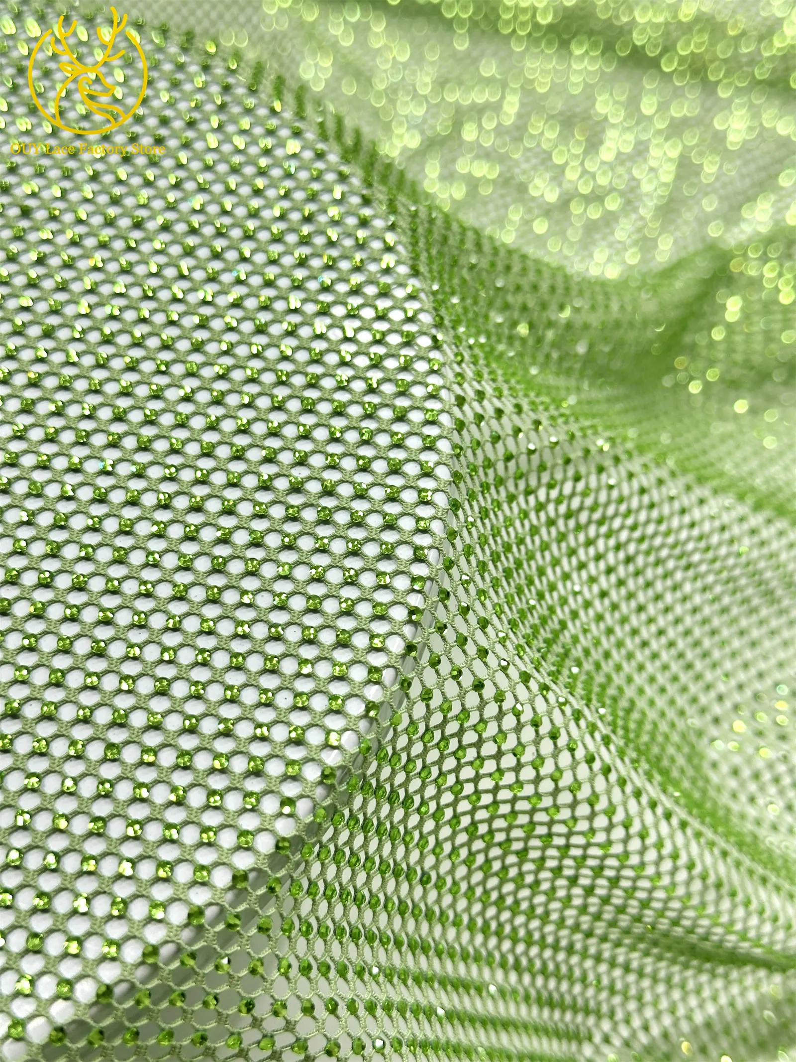 Modischer Österreichischer Diamant-Spitzenstoff 2026 Hochwertiger Kristall-Verzierter Stoff für Afrikanische Abendkleider Nähstoff – Detail 14