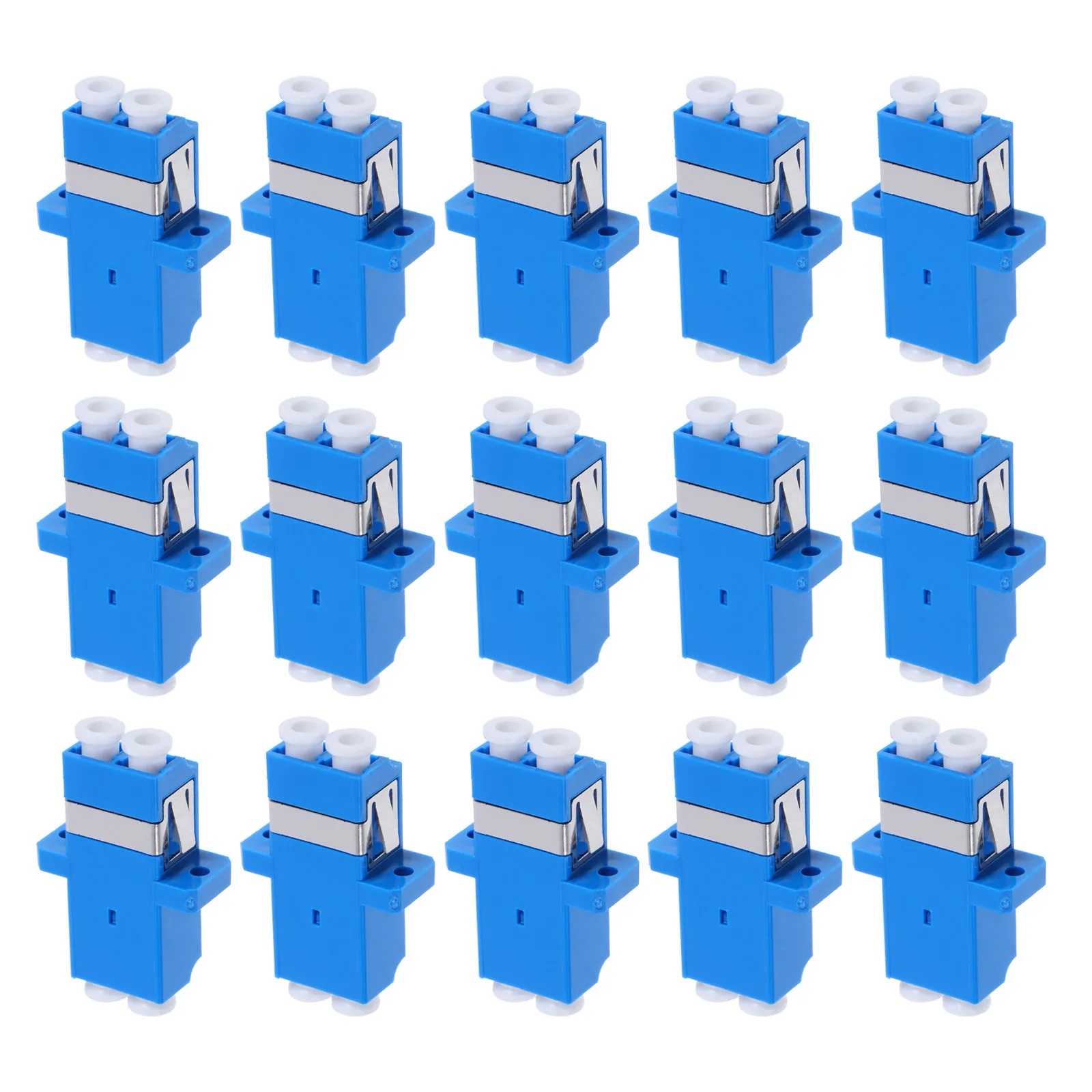 15Pcs Lc to Lc Fiber Coupler Single Mode Flange Design for Network Infrastructure Data Equipment Reliable Signal