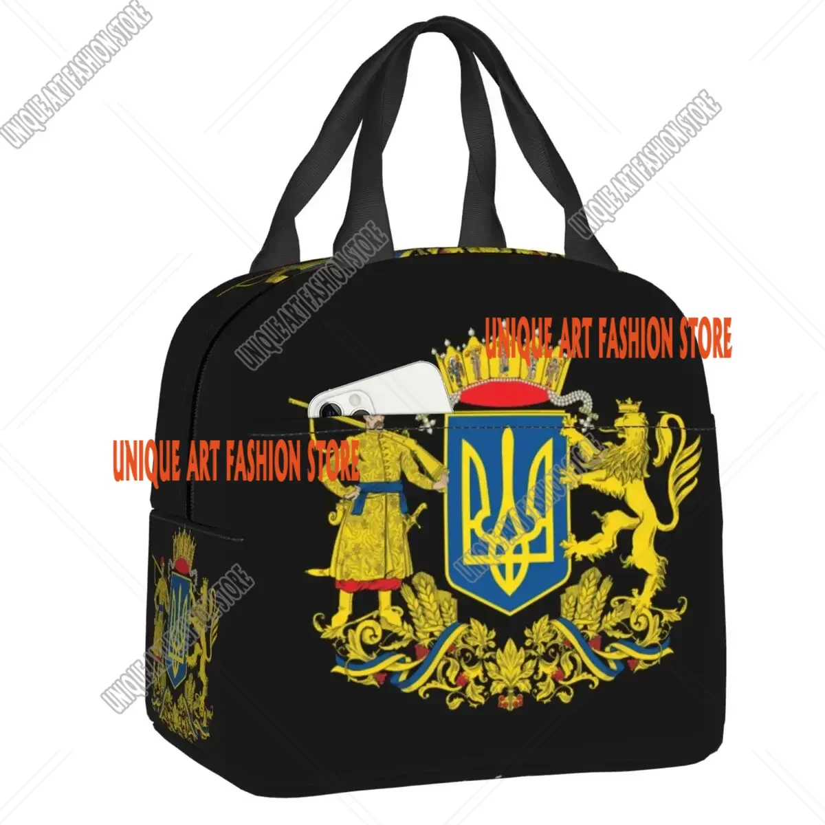 Ukraine Lunch Bag for Camping Travel Ukrainian Flag Thermal Cooler Insulated Lunch Box Women Children Food Bags