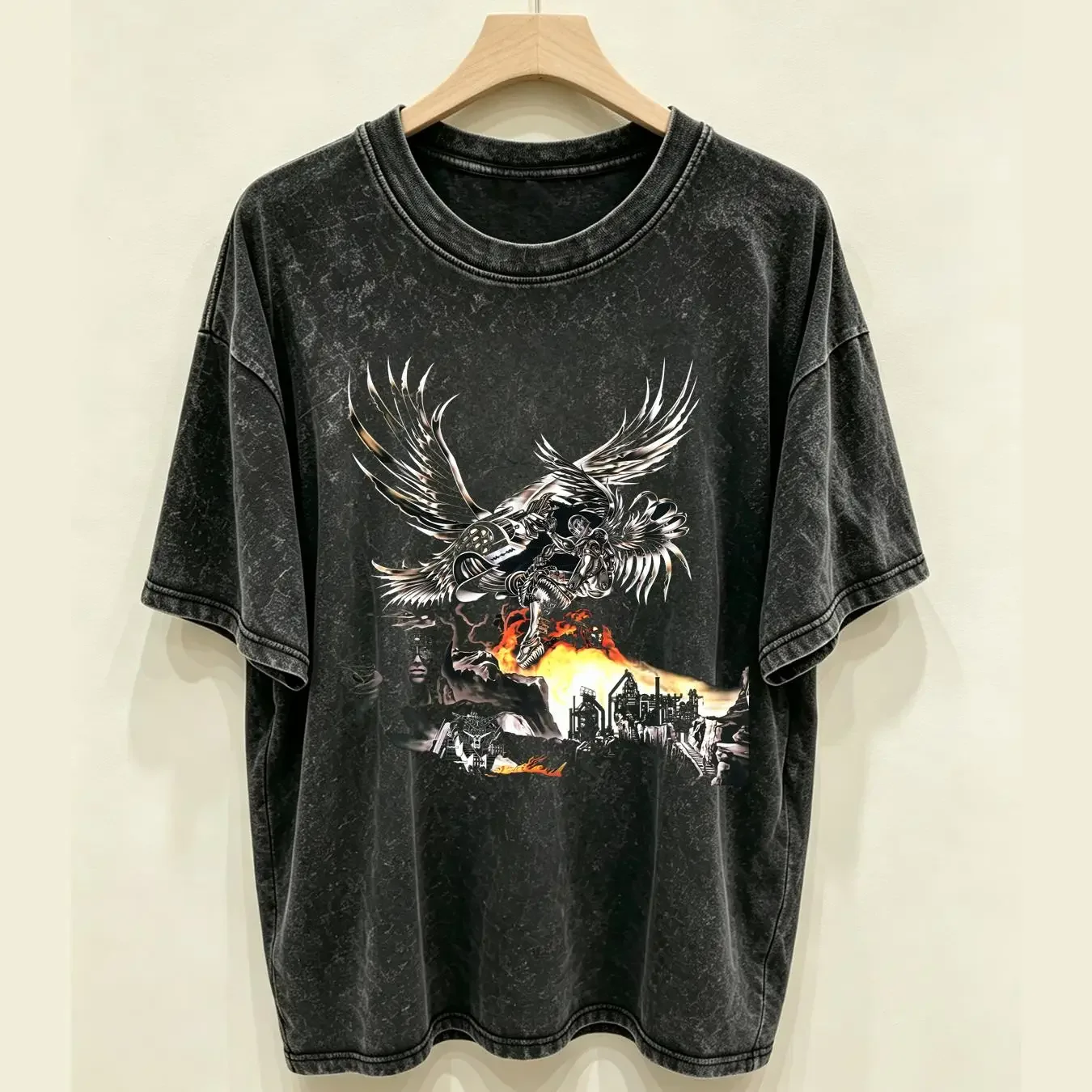 washed T Shirt Cotton Judas Priest Metal Works '73 '93 Album Ian Hill Rob Halford vintage Washed streetwear Soft Slightly