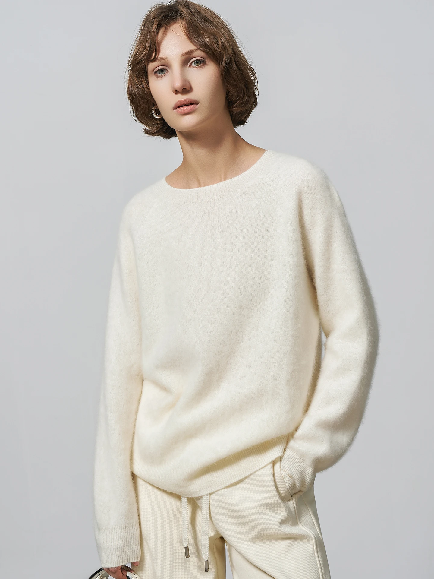 

GHJOD Studio женский шерстяной свитер Camere V-Ne Fce свободного покроя универсальный повседневный мягкий удобный вязаный топ