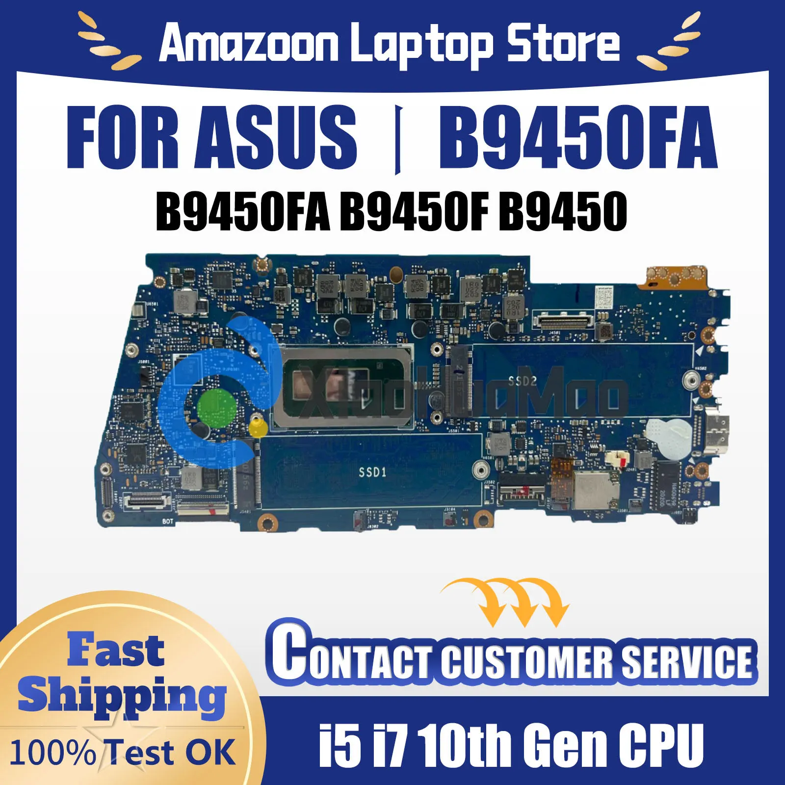 B9450F Notebook Mainboard For ASUS ExpertBook B9 B9450 B9450FA Laptop Motherboard I5 I7 10th Gen CPU 8G 16G RAM