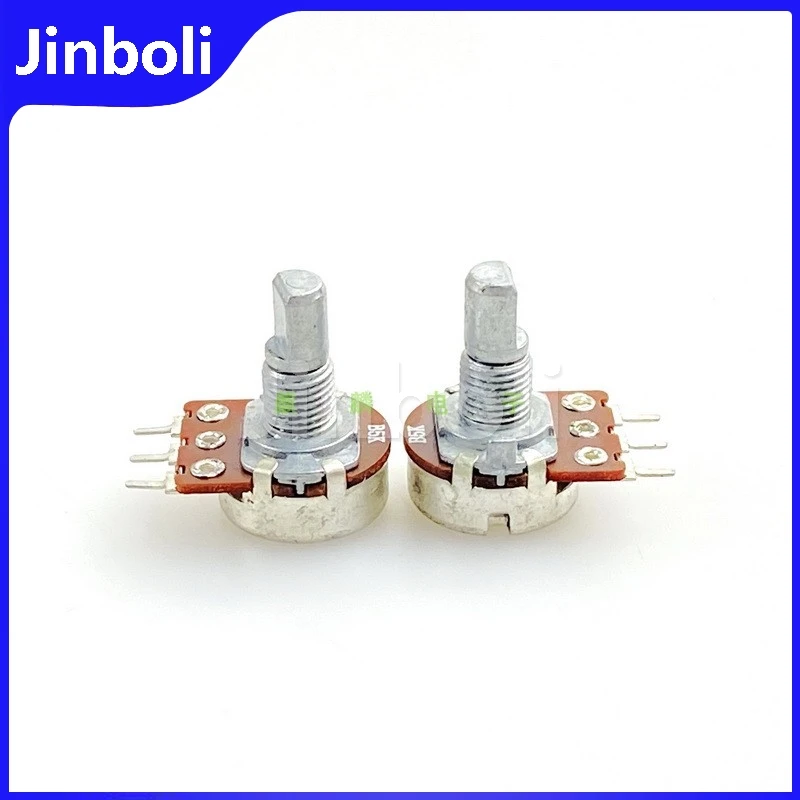 5PCS 16 Type WTH148 Power Amplifier Audio Speaker Volume Potentiometer B5K B10K B20K Single 3Pins Half Shaft Length 15MM