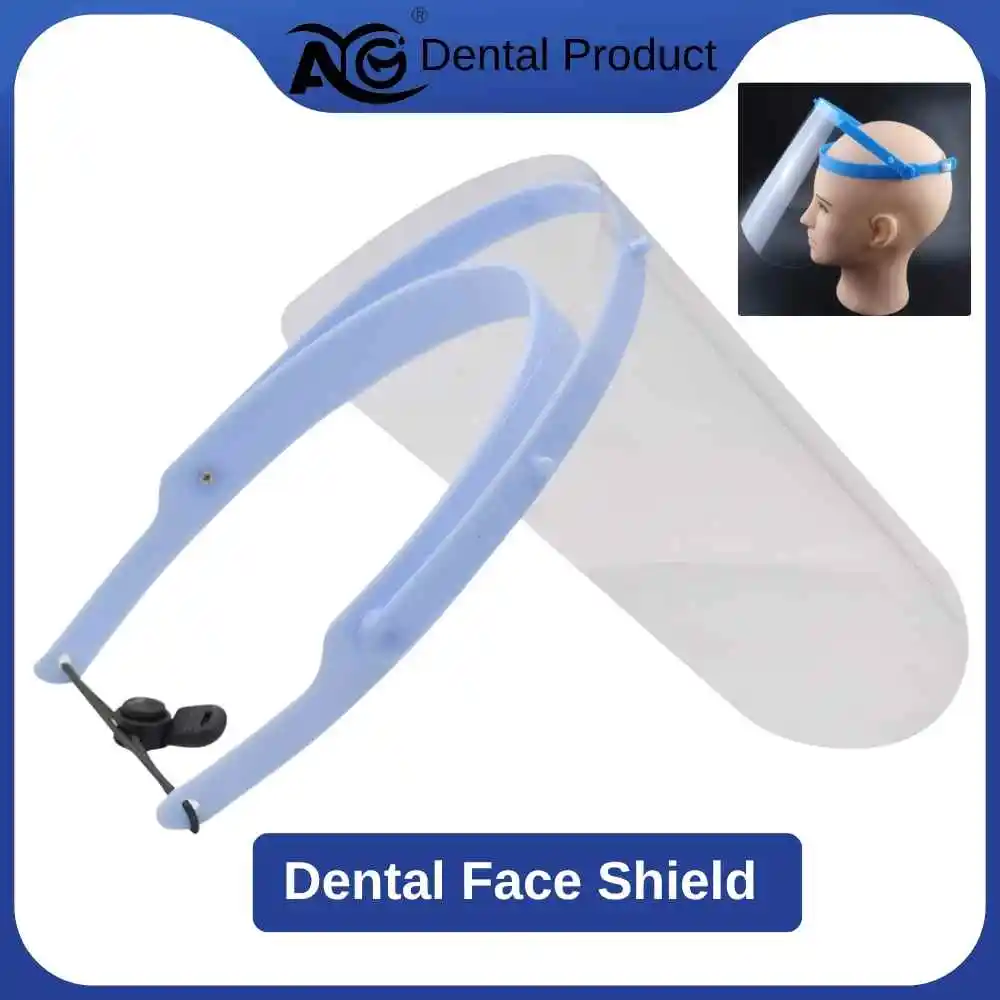 AG Dental Face Shield Dental Protective Face with 10pcs Detachable Face Shield Anti-Fog Dustproof Replacement Covers Dentist