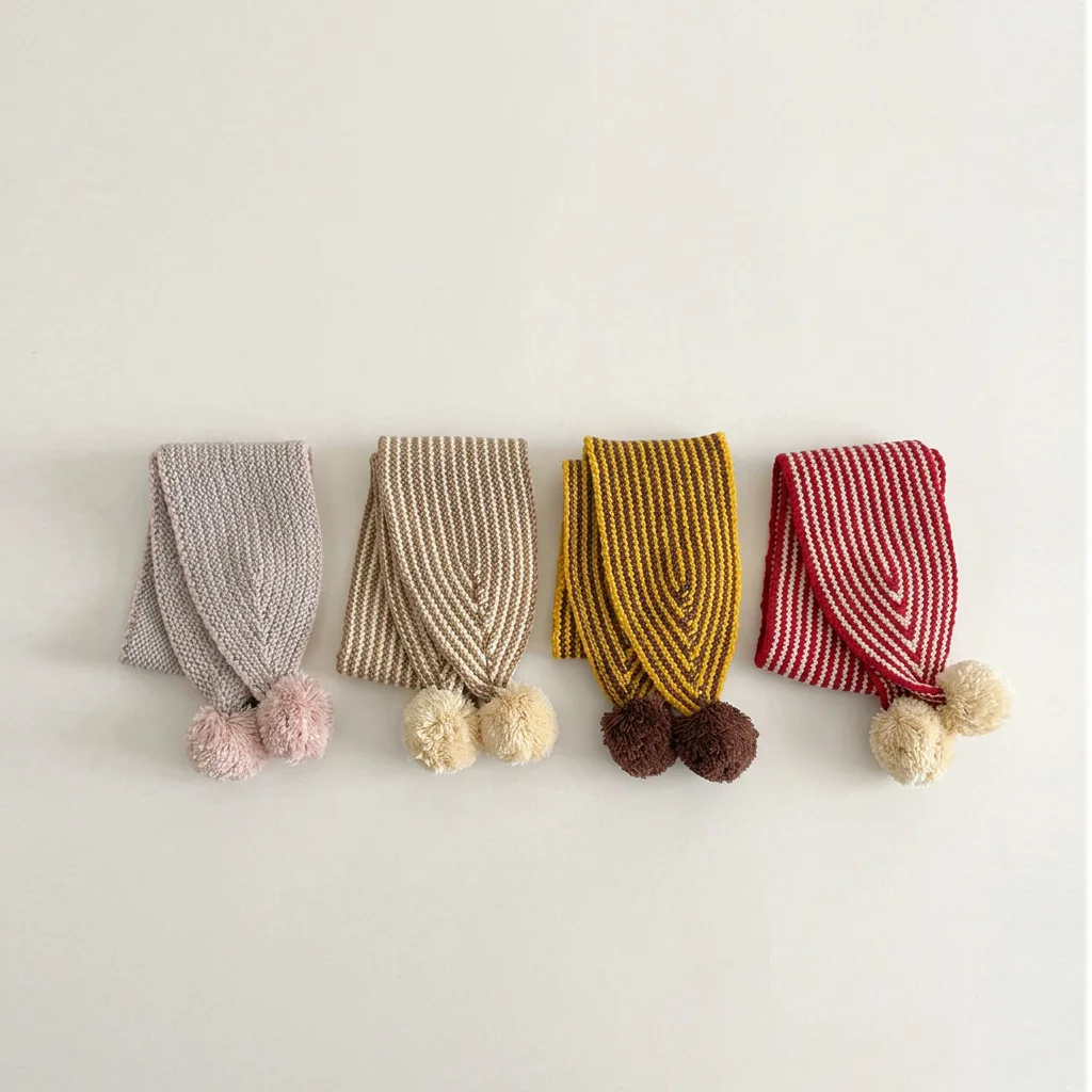 2-6T Children's Hat and Scarf Set Winter Warm Baby Neck Warmer Hat Kids' Scarves Set Girls Knitted Hat - view 4
