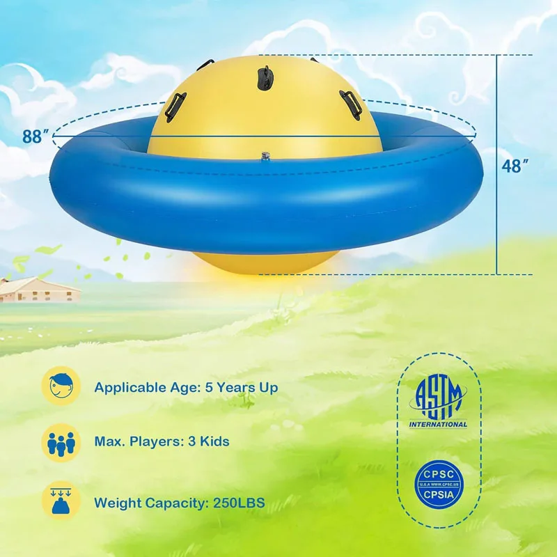 

Children's Outdoor Sports Spinning Ball Dome Rocking Chair PVC Inflatable Swing Ball Trampoline Seesawpromote sales