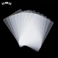 Tarjetas de visita transparentes de Pvc para escritura a mano, material de plástico impermeable sin impresión, 10 piezas, gran oferta