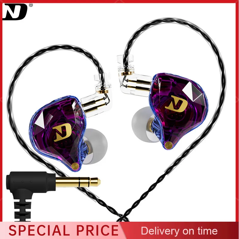 ND NX2 หูฟังแบบมีสายแบบไดนามิกหูฟังชนิดใส่ในหูไฮไฟสเตอริโอ Bass Monitor หูฟังหูฟังกีฬาชุดหูฟังตัดเสียงรบกวน