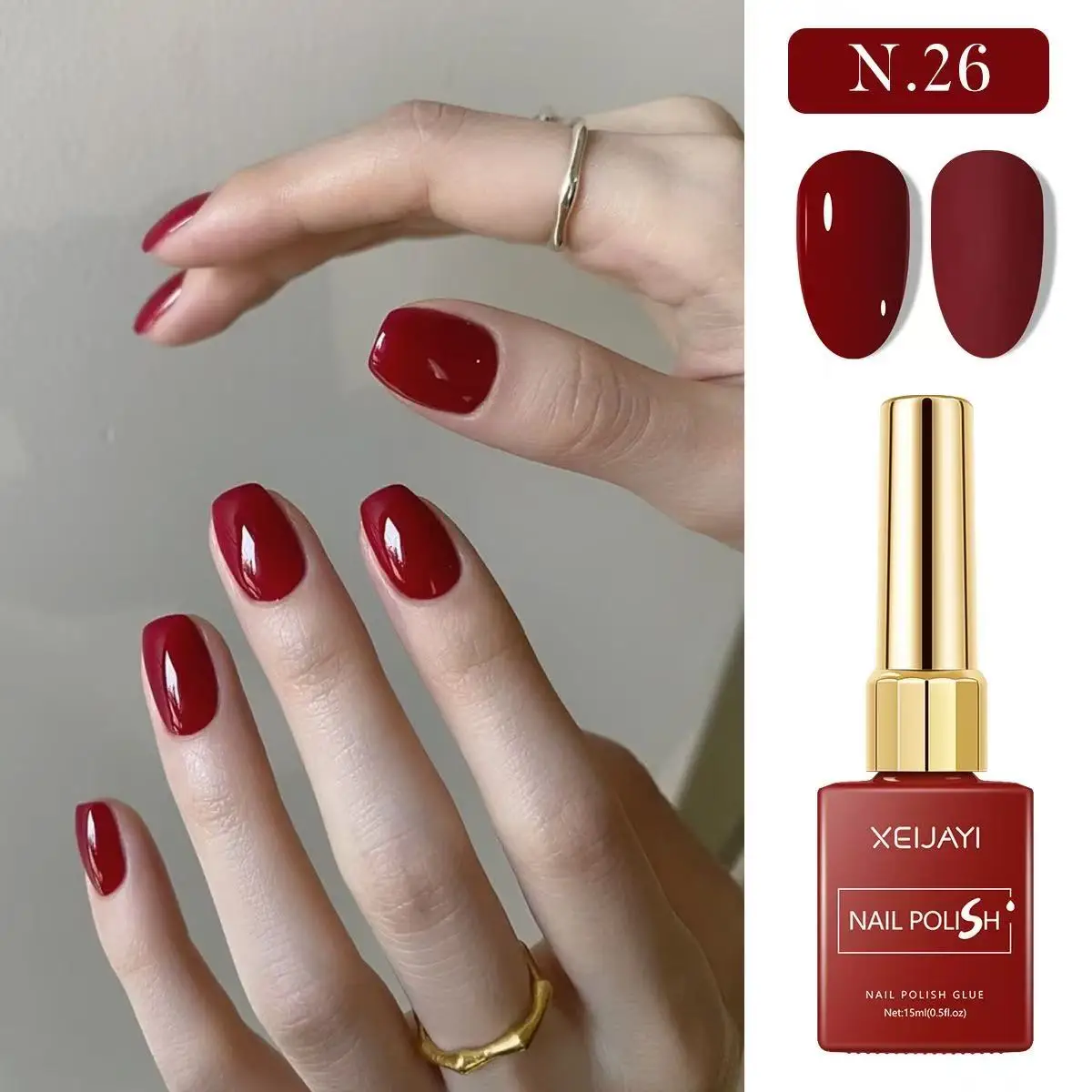 Smalto per unghie gel da 15 ml Smalto rosso a 6 colori Semi-permanente super luminoso fai da te per materiali per nail art Vernice permanente per piantine UV