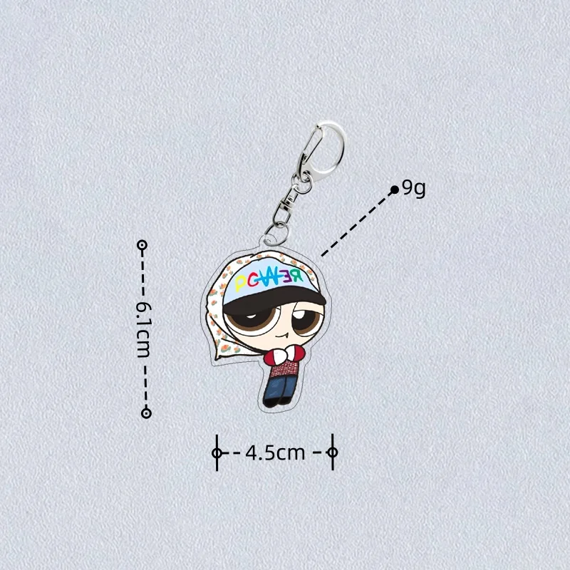 Kpop G-DRAGON Cartoon Keychain POWER Cute Car Keyring Fashion Transparent Acrylic Pendant Bigbang Fans Collection Accessories