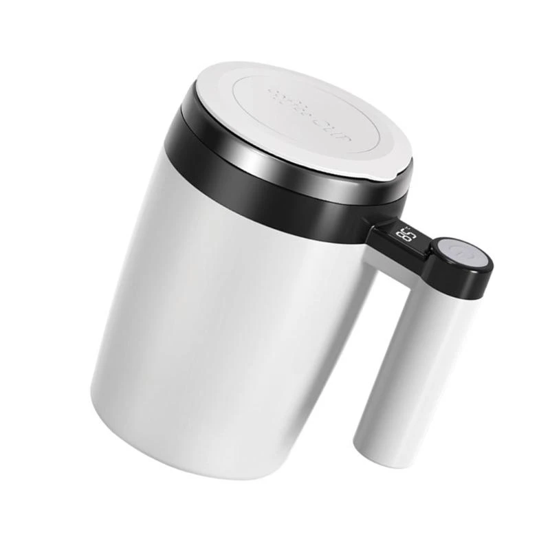 USB 충전식 자동 교반 컵 스테인레스 스틸 사무실 커피 믹싱 머그잔