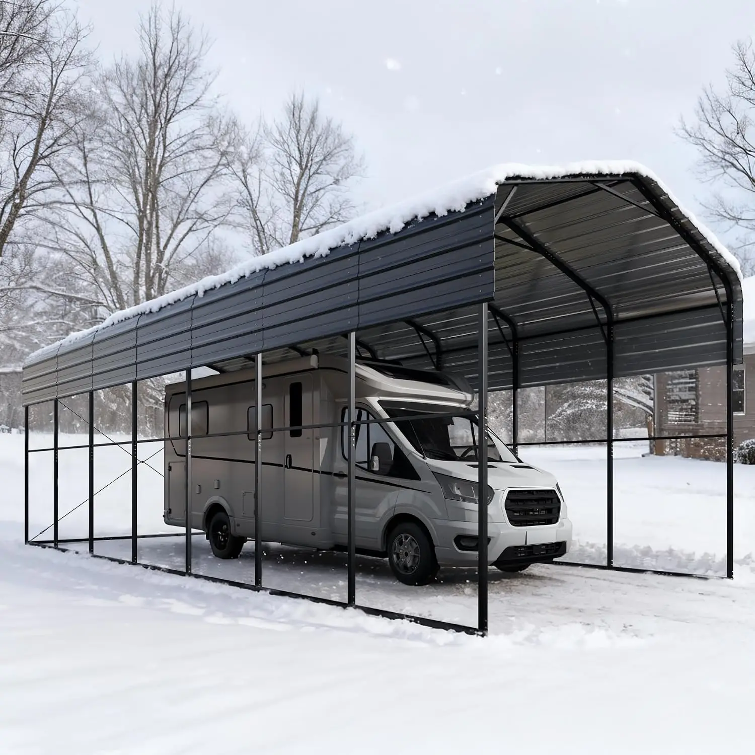 14x35x13 ft Metal RV Carport Heavy Duty Canopy Garage Shelter, Customized