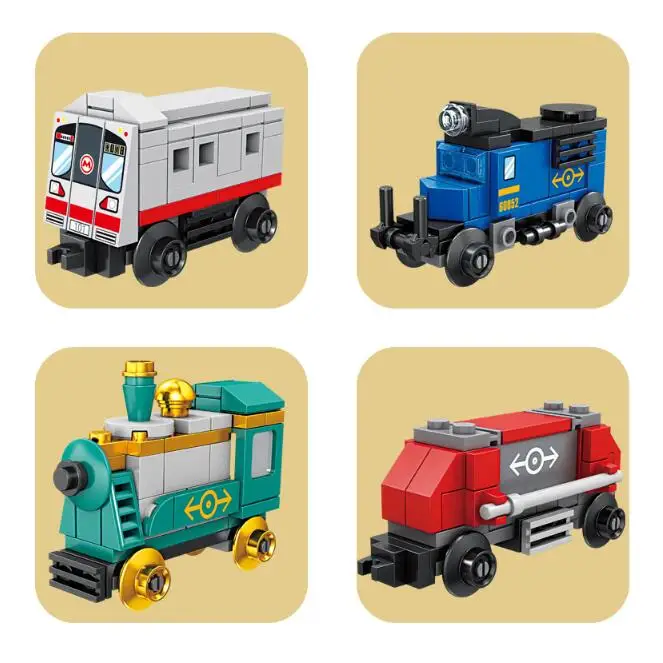 รถไฟของเล่น 8 in 1 ชุดรถไฟเรโทร รถไฟฮาร์โมนี รถไฟความเร็วสูง รถไฟดีเซล รถไฟโดยสารความเร็วสูง รถไฟไอน้ำสำหรับเด็ก