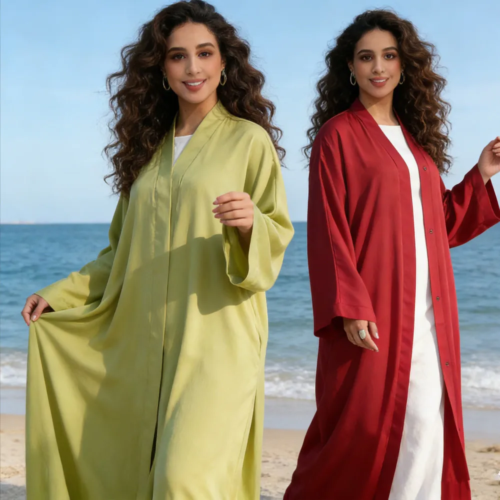 2026 Ramadan Eid Abaya Dubai Kimono Cardigan Muslim Dress Women Islam Clothing Turkey Kaftan Abbayas Kebaya Caftan Femme Robe