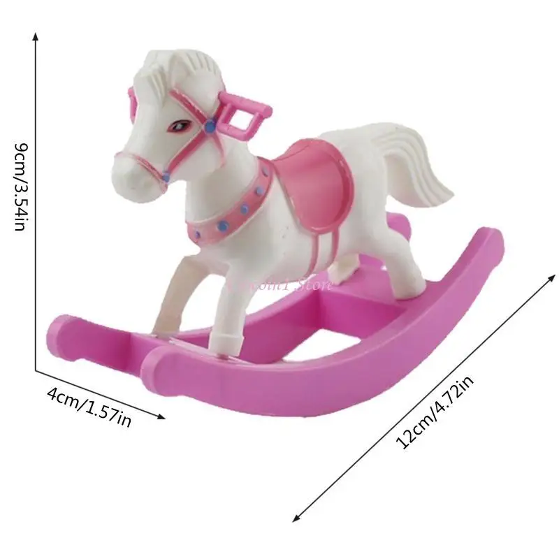 Y1ub Early Educational Small Mini Rocking Horse Toy Creatative Modelos Aprendizagem Presente aniversário para 1 2 3 4