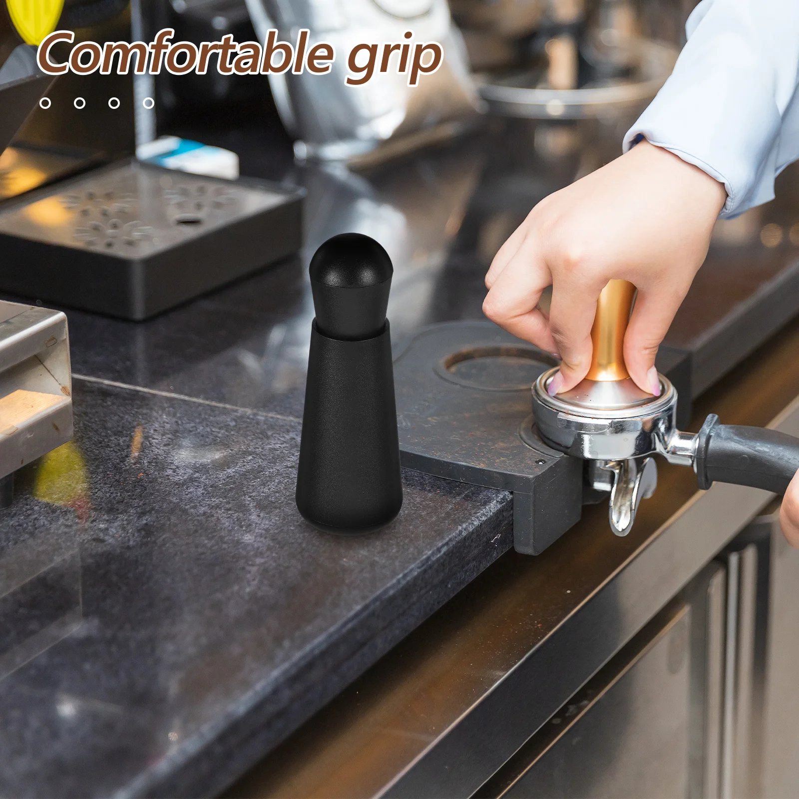 موزع مسحوق القهوة من الفولاذ المقاوم للصدأ أداة تقليب الإسبريسو مقبض مريح للنكهة والرائحة المتسقة #6
