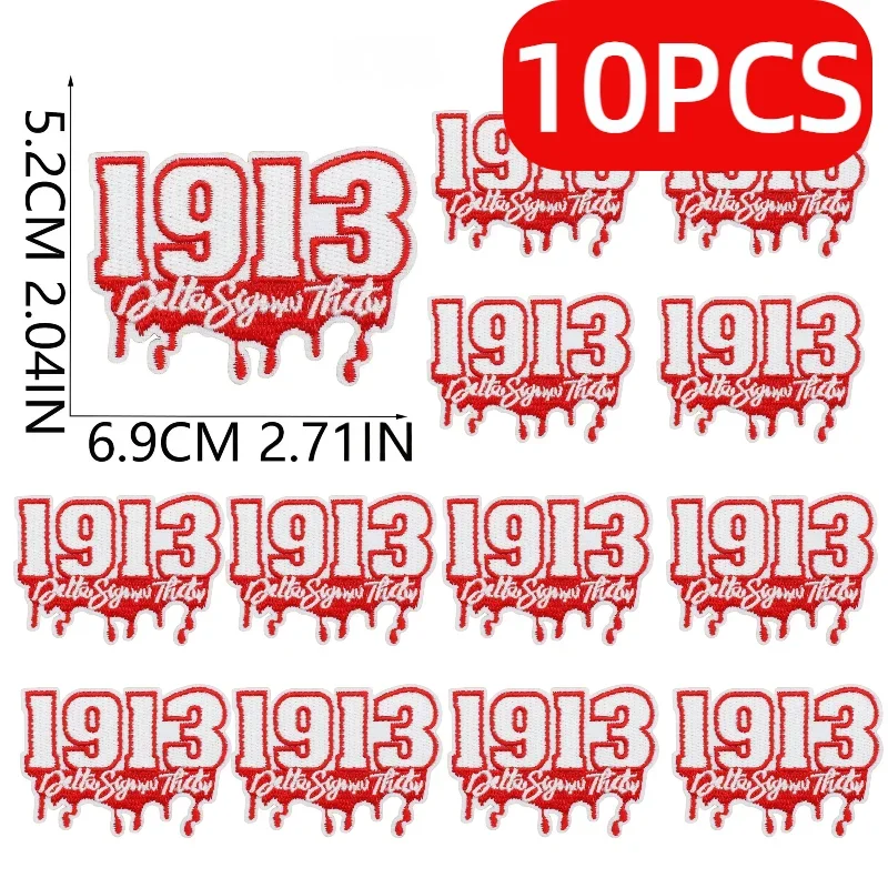 Ironing Bag/hat/cloth10/12PCS Wholesale 1913 DST Pink Theme Embroidery Cloth Delta Sigma Theta Patch Independence Day