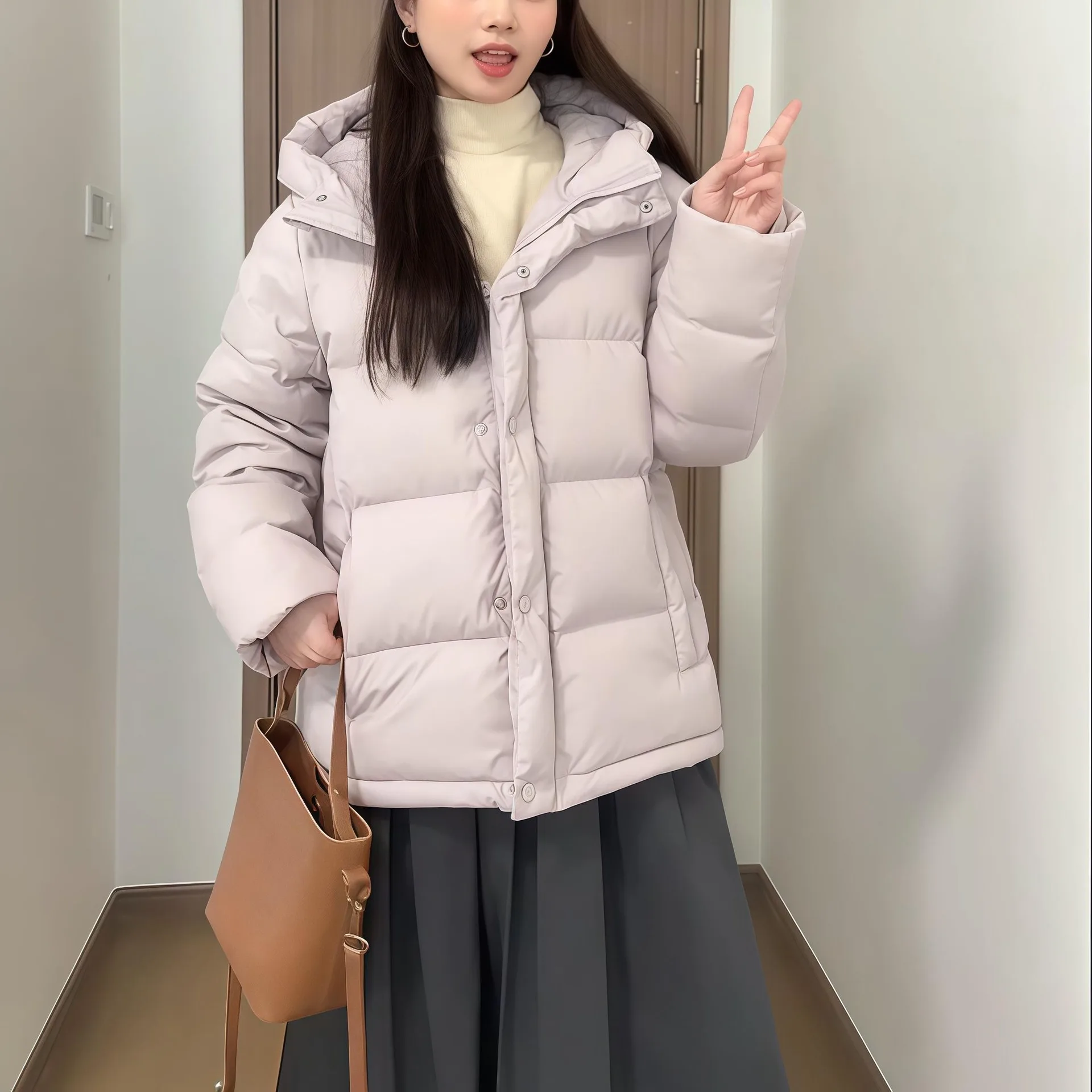 

Новинка 2025, корейское женское зимнее пальто из хлопка или Thiened, маленький размер, хлопковое пальто для хлеба, неосезонное