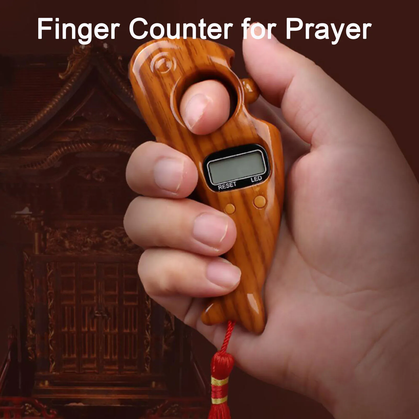 Rotating Prayer Beads With Led Digital Counter Portable Finger Tasbeeh Misbaha Counter Prayer Beads Counter Finger Game Toy