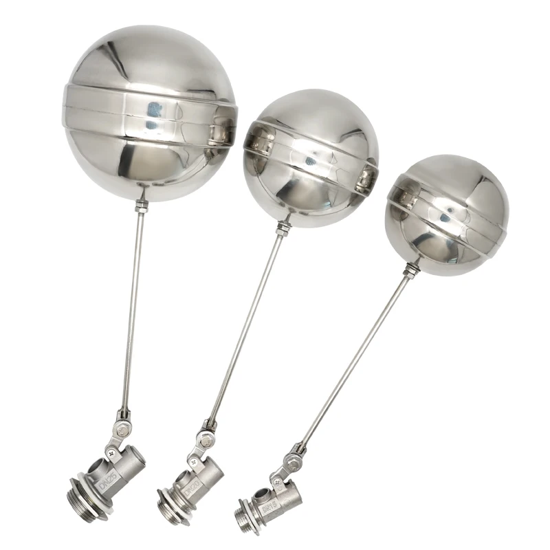 Stainless Steel Threaded Pilot Operated Water Tank Float Valve Shut Float Ball Water Level Control Flow Control Float Sensor OEM