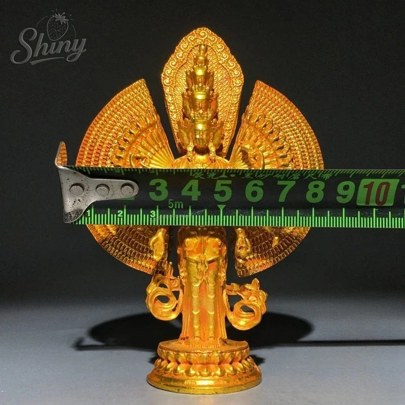 Tibetan Buddhist Avalokitesvara Buddha Statue Gilt 11-Faced Thousand-Hand Guanyin Sculpture Home Decoration Accessories