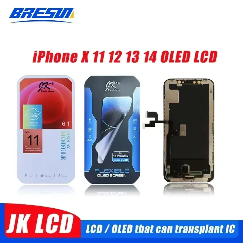 OEM SOFT JK LCD Display Touch Screen Digitizer Assembly Replacement Parts OLED Screen For iPhone XsMax 12 12Pro 11ProMax 13 14