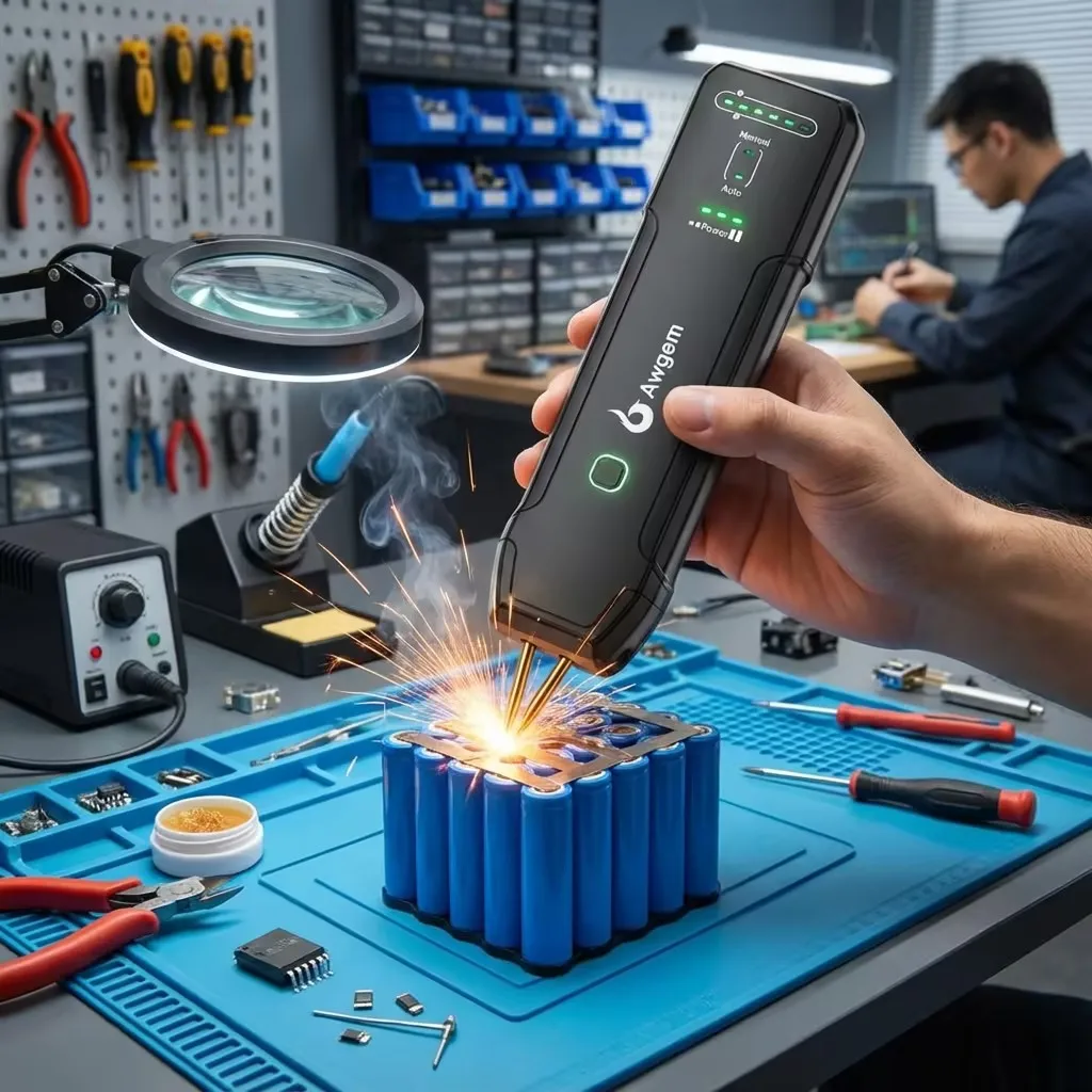 

Awgem SH1 DIY Портативный ручной аккумулятор для точечной сварки для литиевых батарей 18650, никелевых полосок и сварки никелевых ремней