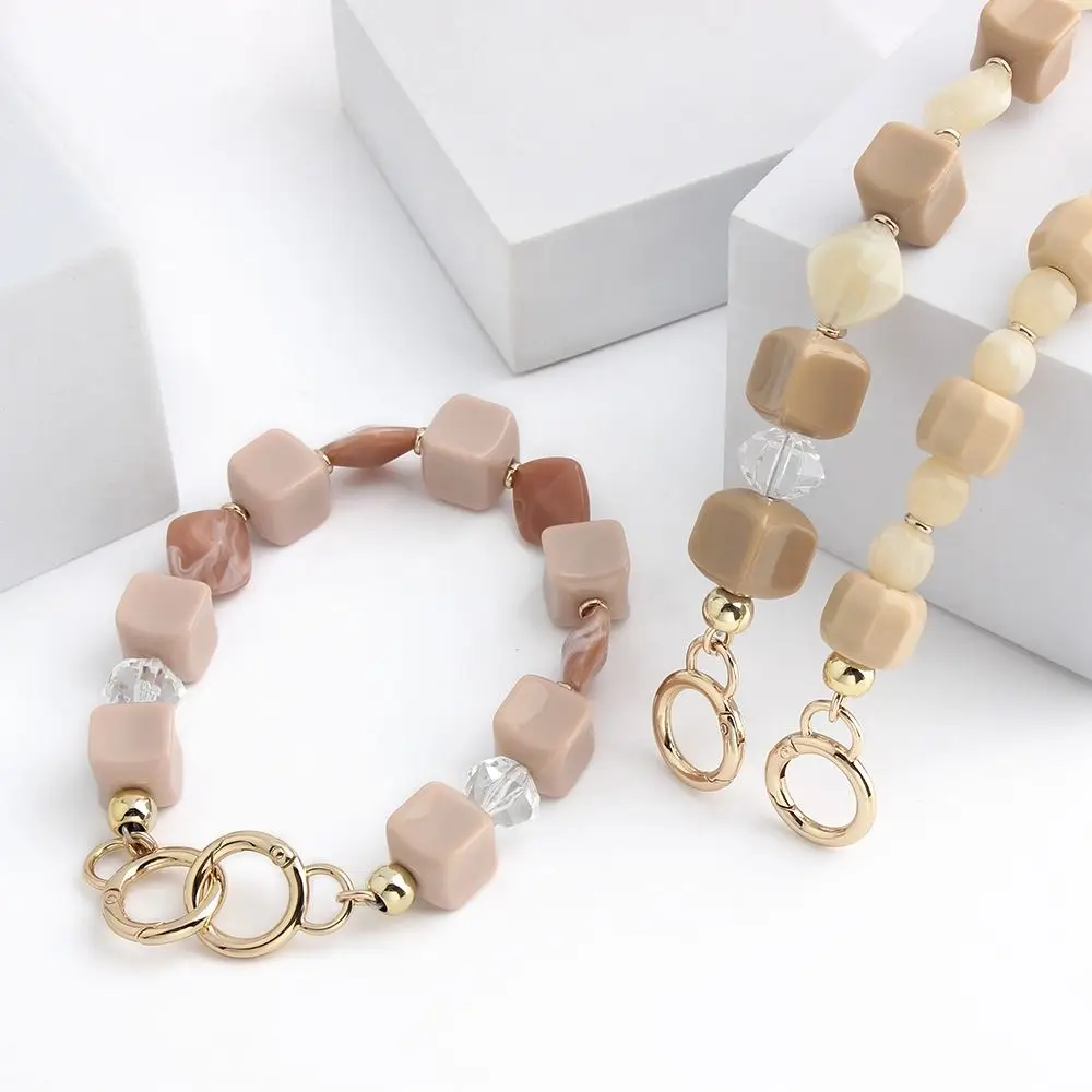 DIY Decoration Acrylic Beads Bag Chain Metal Chain Replaceable Beaded Bag Pendant Lanyard Fashion Handle Chain Car Accessory