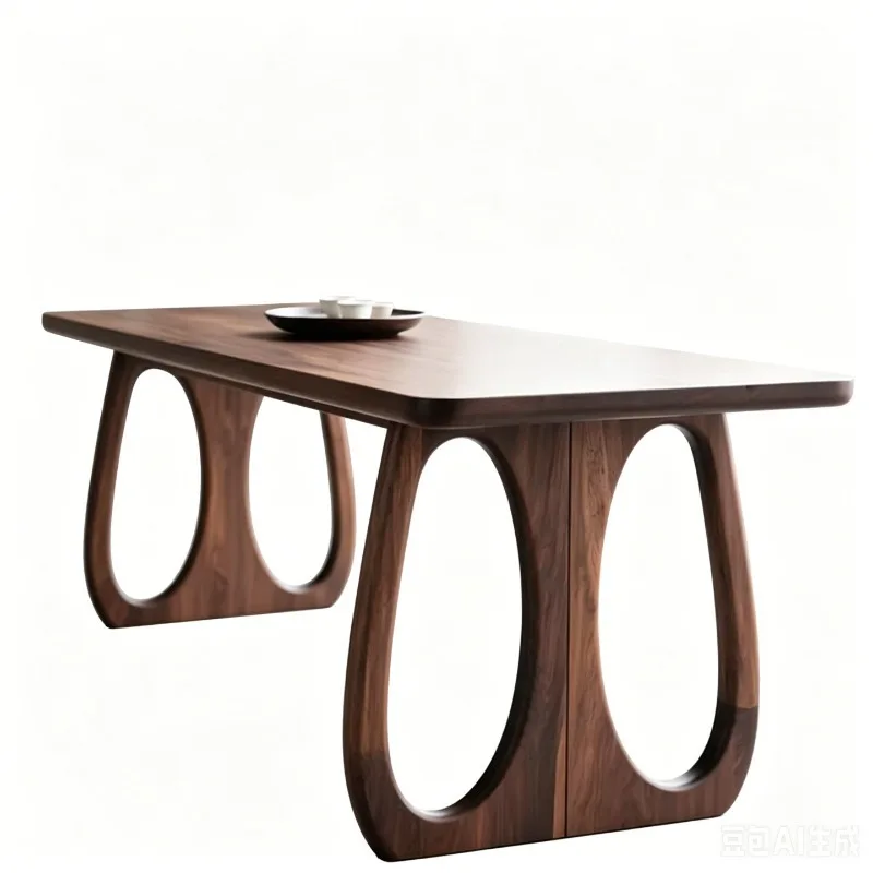 New Chinese solid wood, table North American black walnut modern simple living room dining table