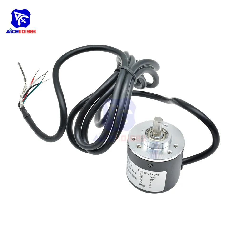 

diymore Encoder 360 P/R / 600 P/R Photoelectric Incremental Rotary 5-24V AB Two Phases 6mm Shaft